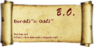 Bordán Odó névjegykártya
